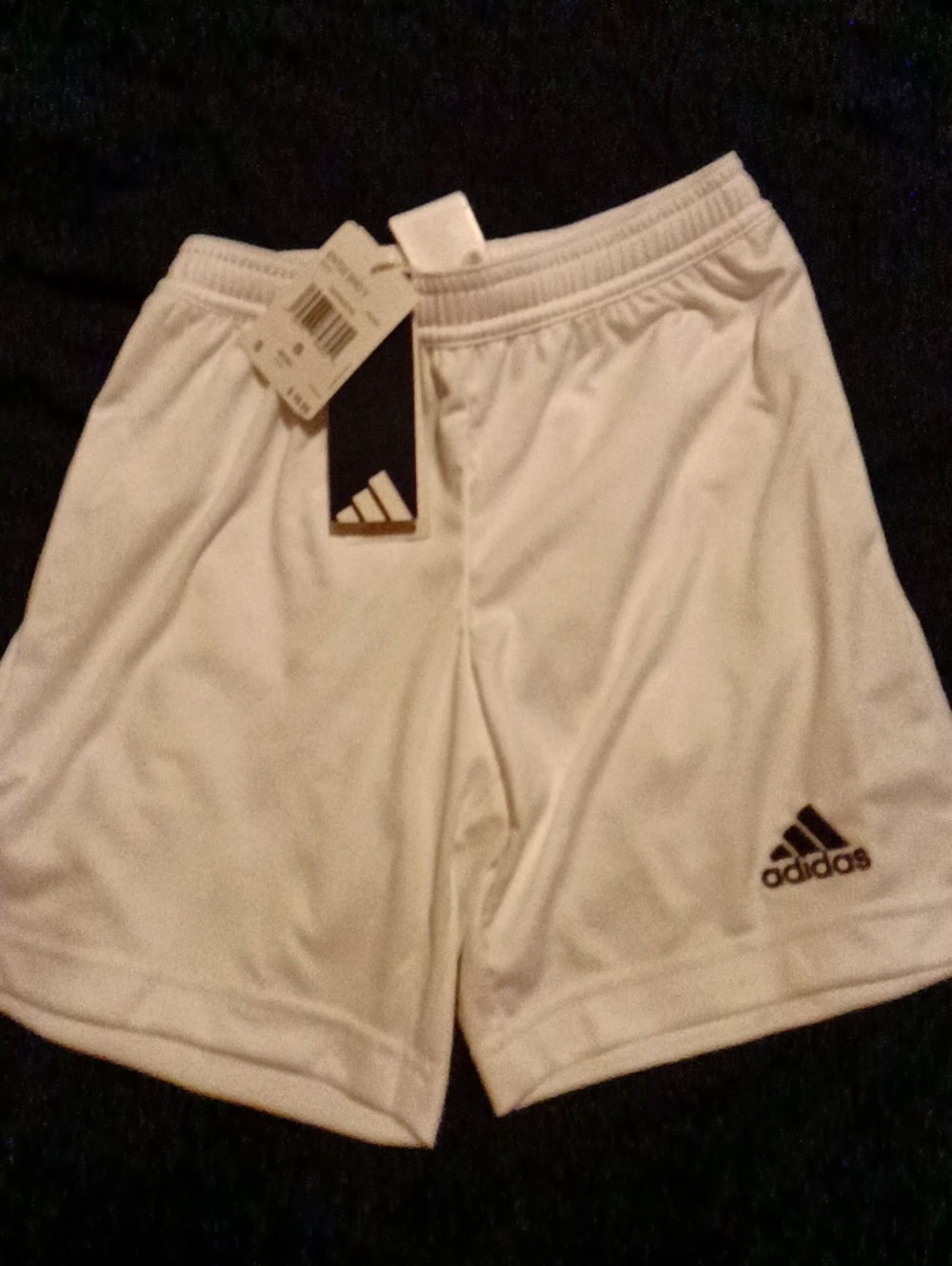 adidas Kids White Athletic Shorts with Logo
